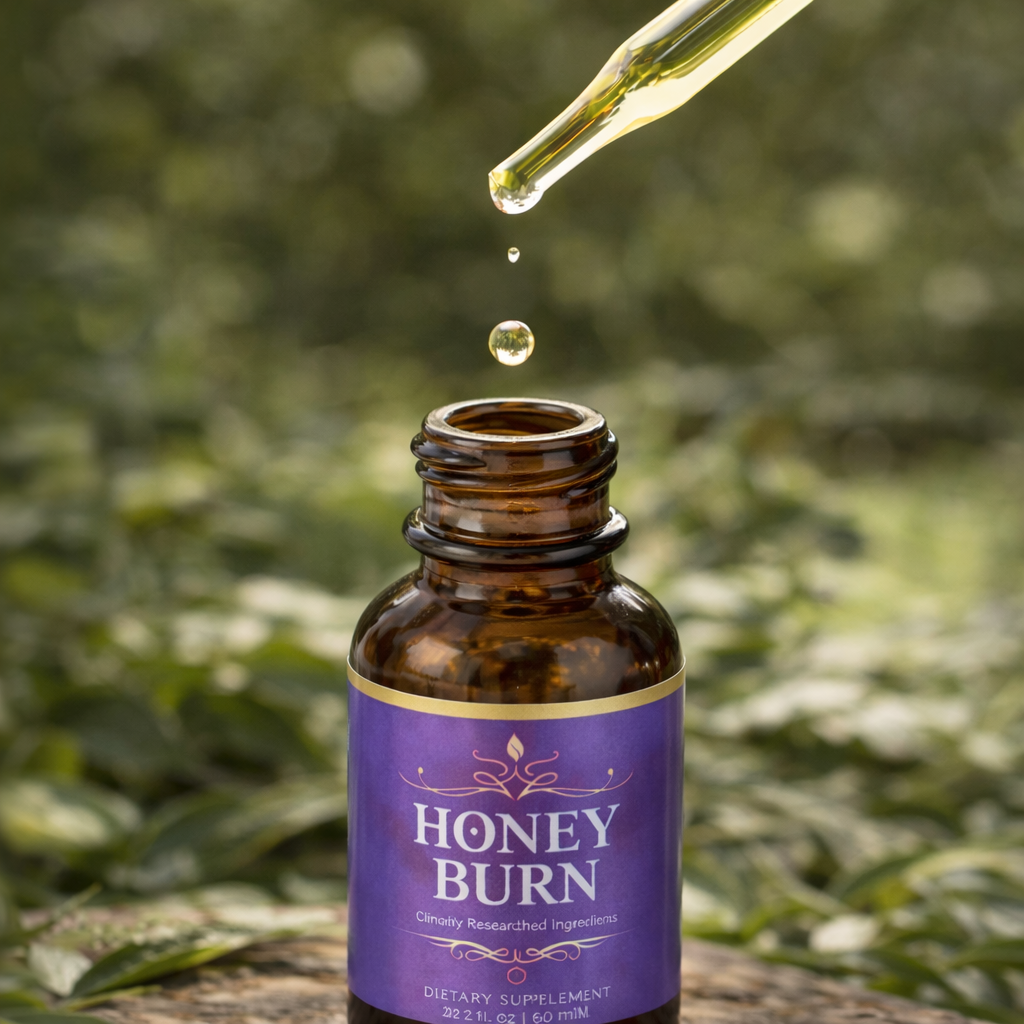 HoneyBurn liquid drops from dropper supporting metabolism in HoneyBurn review