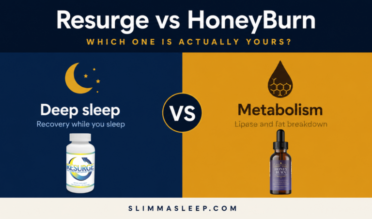 Resurge vs HoneyBurn — comparing deep sleep support against lipase metabolism support