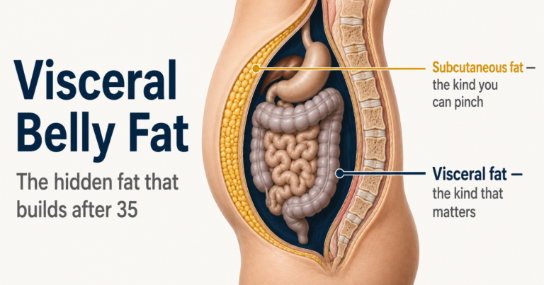 Visceral belly fat explained — the deep fat around organs versus subcutaneous fat under the skin