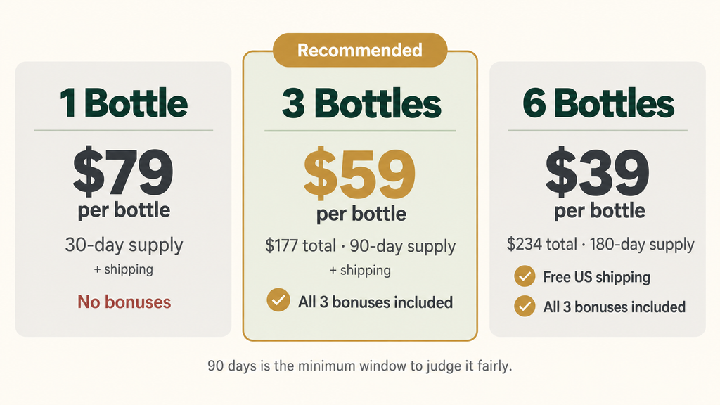 Nagano Tonic reviews — pricing for 1, 3 and 6 bottle packages with bonuses and shipping compared