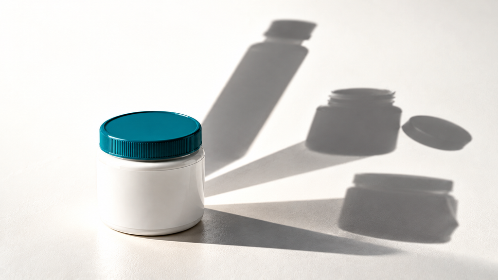 One sealed Ikaria Lean Belly Juice jar beside three others — a different product, an opened resold bottle and a counterfeit